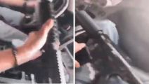 فيديو متداول لشابين يستعرضان بسـلاح رشاش داخل سيارة في الرياض